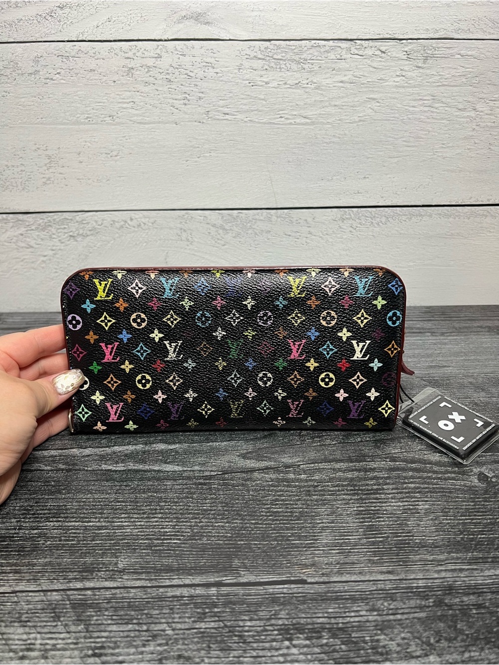 Louis Vuitton Black Murakami Insolite Wallet With Fuschia Interior with COA